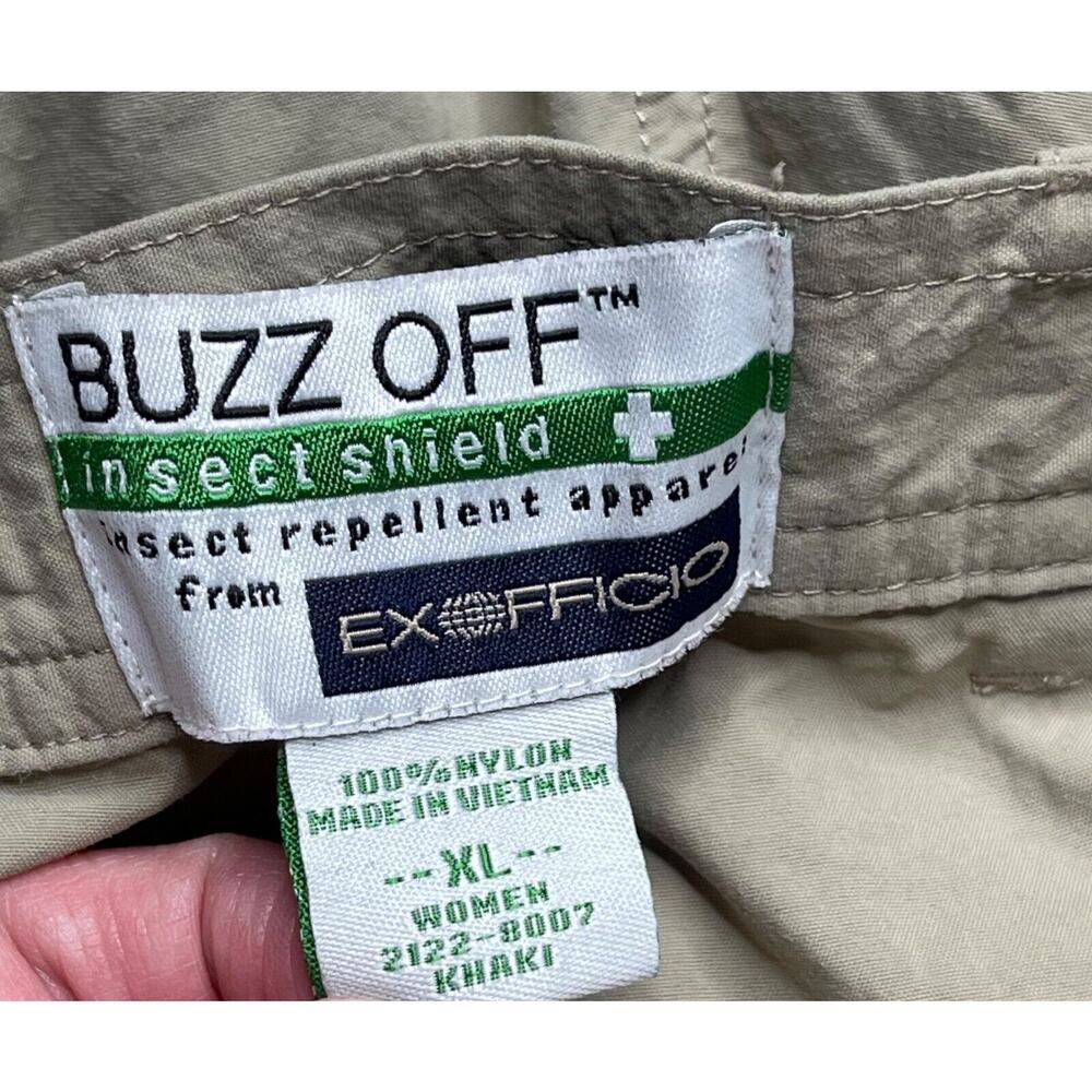 ExOfficio Pants Womens XL x 29.5" Inseam Tan Khaki Buzz Off Convertible Hiking - Picture 8 of 9